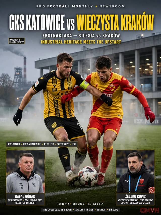 GKS Katowice chạm trán Wieczysta Kraków: Rực lửa tại Silesia khi bản lĩnh truyền thống đối đầu tham vọng tân binh
