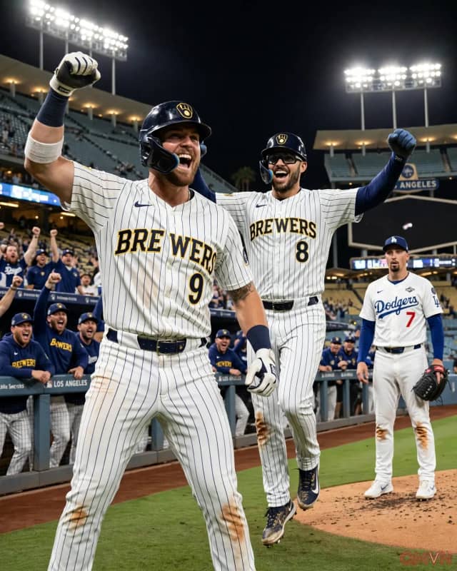 Milwaukee Brewers đánh bại Los Angeles Dodgers vươn lên dẫn trước ba không tại chung kết giải bóng chày quốc gia