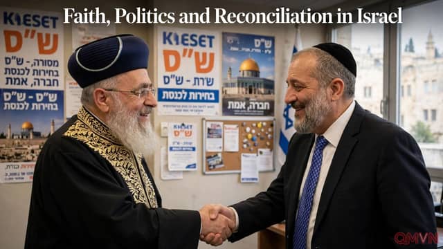 Cựu Đại Giáo Sĩ Sephardic Yitzhak Yosef quay lại Shas sau hòa giải với Chủ Tịch Arye Dery trước bầu cử