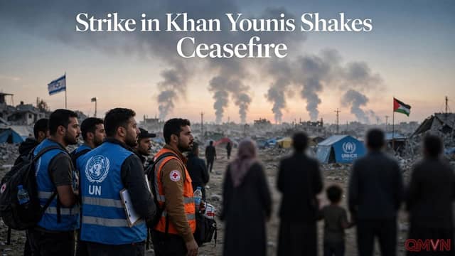 IDF không kích Khan Younis tiêu diệt chỉ huy Lữ Đoàn Hamas giữa lệnh ngừng bắn mong manh tại Gaza