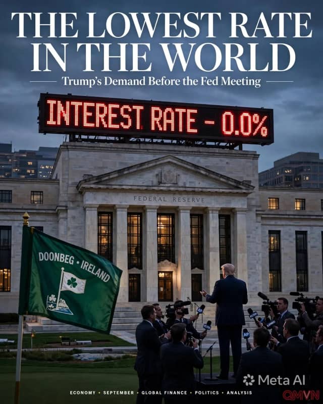 Trước cuộc họp Fed, Donald Trump nói Mỹ cần có lãi suất thấp nhất thế giới bất chấp áp lực lạm phát