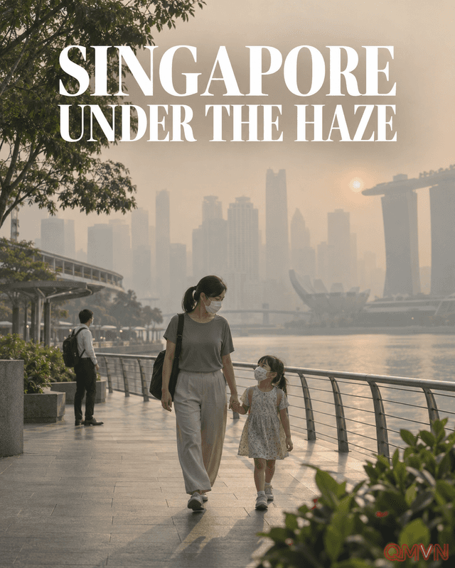 Khói mù từ cháy rừng Indonesia bao trùm Singapore, chất lượng không khí chạm ngưỡng có hại cho sức khỏe