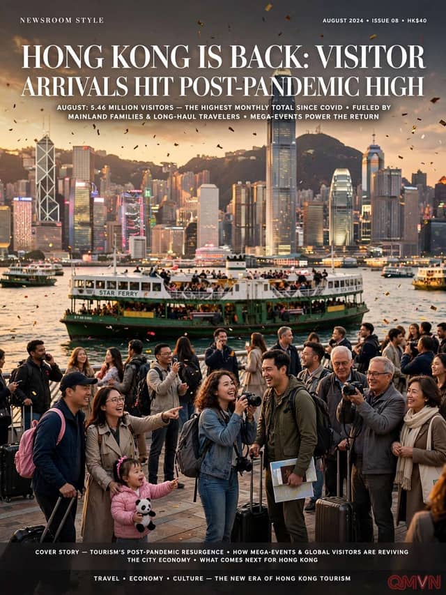 Hong Kong đón 5,46 triệu khách tháng 8, cao nhất sau đại dịch nhờ hội nghị quốc tế và các sự kiện lớn