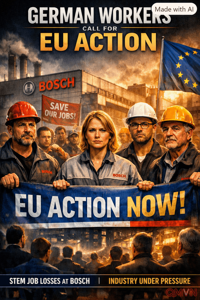 Công nhân Bosch kêu gọi EU bảo vệ việc làm khi ngành ô tô châu Âu chịu sức ép cạnh tranh mới