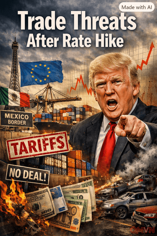 Ông Trump đe dọa dừng thương mại với Canada, Mexico và EU sau quyết định tăng lãi suất của Fed