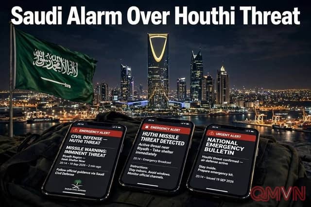 Saudi Arabia phát cảnh báo khẩn cấp tại Riyadh và bờ Biển Đỏ trước nguy cơ tấn công của Houthi