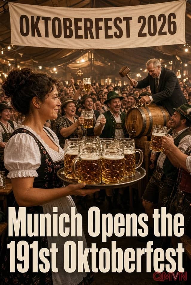 Oktoberfest 2026 khai hội tại Munich: Ngày đầu tiên của lễ hội bia trở thành cuộc hẹn văn hóa của nước Đức