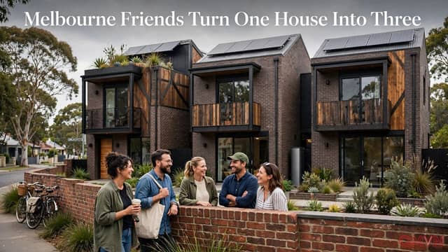 Khi bạn bè trở thành hàng xóm tốt những gia đình ở Melbourne đã biến một ngôi nhà thành ba căn nhà liền kề
