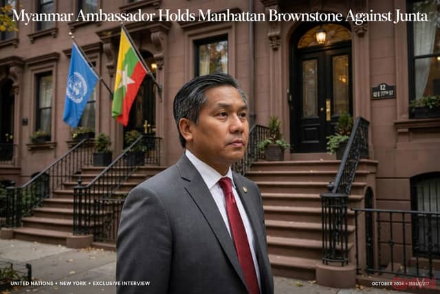 Giữ vững vị trí ở Manhattan để chống lại các thủ lĩnh đảo chính ở Myanmar trong ngôi nhà phố đá sa thạch Upper East Side