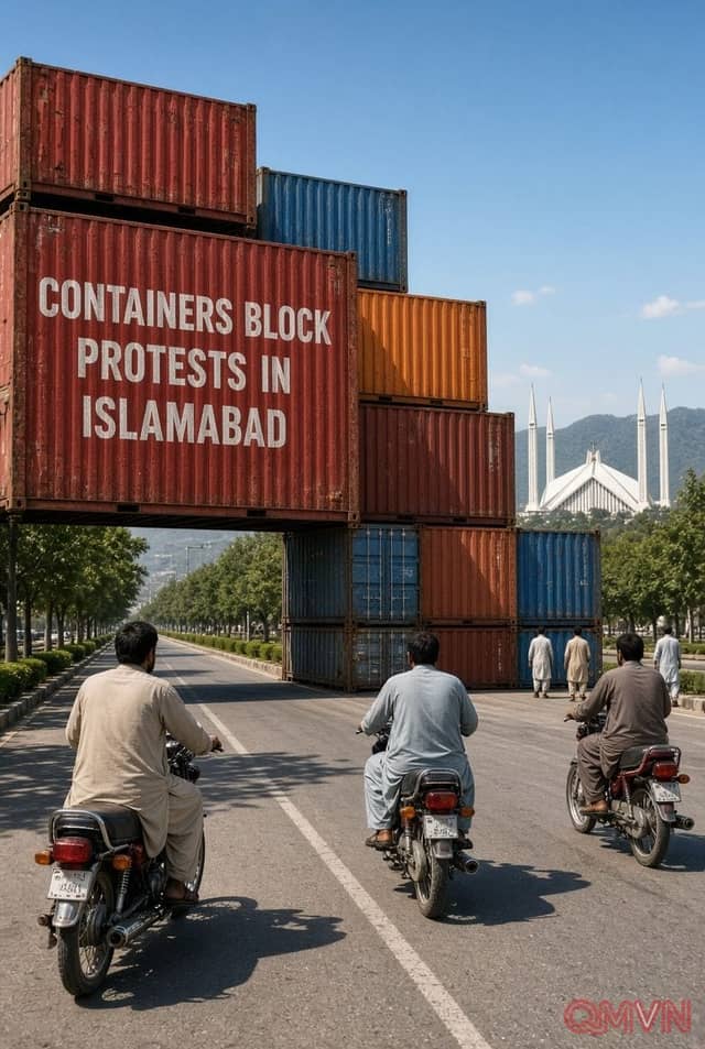 Hơn 1.500 container thép biến thủ đô Islamabad thành mê cung, chặn đường đoàn tuần hành đòi trả tự do cho Imran Khan