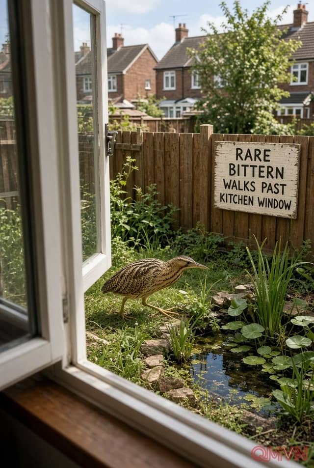 Chim diệc bittern quý hiếm lạc vào khu vườn giữa lòng Sheffield, cuộc gặp kỳ diệu khép lại bằng một kết cục buồn