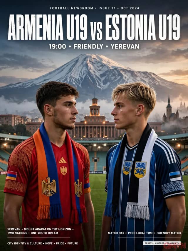 Armenia U19 - Estonia U19, giao hữu quốc tế: cuộc đối đầu cân sức giữa hai nền bóng đá trẻ đang tìm lại vị thế ở châu Âu