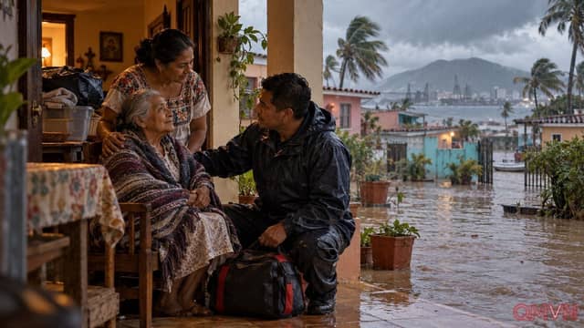 Bão Simon áp sát Mexico khi những gia đình ở Manzanillo tìm nơi an toàn giữa nước lũ và gió mạnh