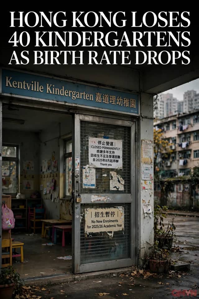 Hong Kong mất kỷ lục 40 trường mẫu giáo trong một năm khi tỷ lệ sinh lao dốc và phụ nữ ngày càng sinh con muộn
