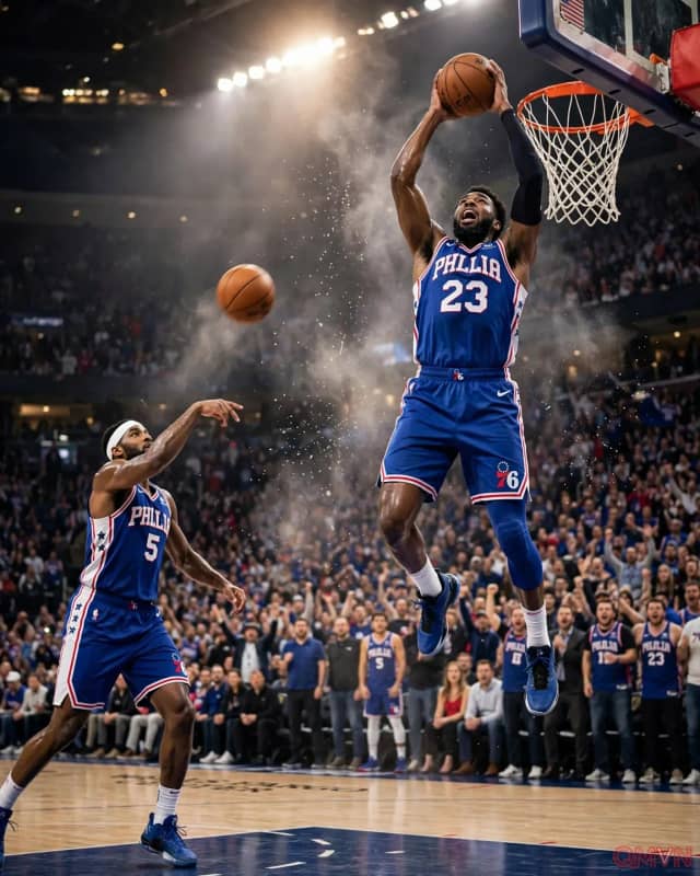 Huyền thoại LeBron James bùng nổ trong trận ra mắt Philadelphia 76ers thắp sáng khát vọng vinh quang mùa giải mới