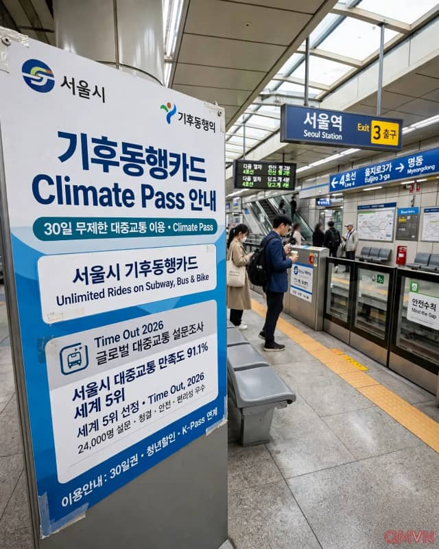 Seoul vươn lên thứ năm thế giới trong khảo sát giao thông công cộng của Time Out, hơn 91% người dân hài lòng với hệ thống tàu điện và xe buýt