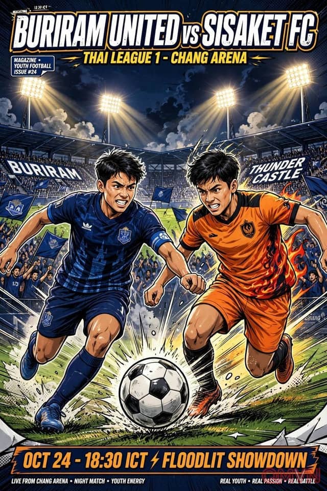 Buriram United quyết chiến Sisaket FC trong trận derby vùng Đông Bắc định đoạt ngôi đầu tại giải VĐQG Thái Lan