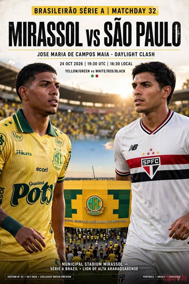 Mirassol đại chiến Sao Paulo trong trận derby bang Paulista nảy lửa tại vòng 31 giải VĐQG Brazil