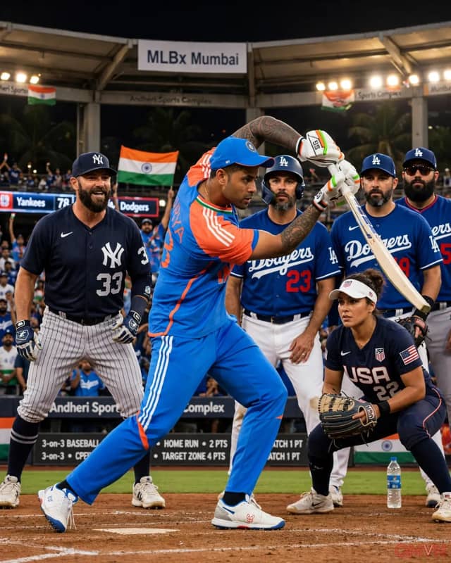 Tái hiện World Series phiên bản Ấn Độ: Yankees của Suryakumar Yadav đánh bại Dodgers tại sự kiện bóng chày MLBx Mumbai