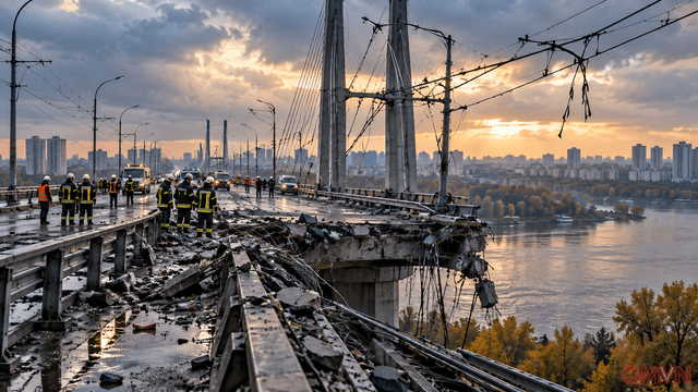 Cầu huyết mạch ở Kyiv trúng đòn không kích, cuộc sống hai bờ Dnipro đối mặt sức ép mới trước mùa đông