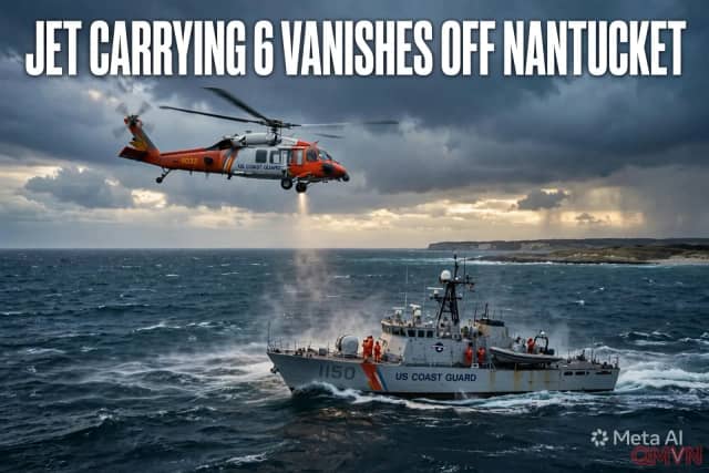 Lực lượng Tuần duyên Mỹ tìm kiếm trên vùng biển ngoài khơi Nantucket chiếc máy bay y tế mất tích chở sáu người từ Bermuda đến Boston