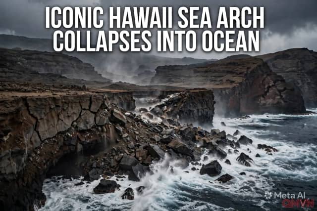 Vòm đá biển Hōlei nổi tiếng của Hawaii sụp xuống Thái Bình Dương, giới chức công viên cảnh báo du khách tránh xa vách đá nguy hiểm
