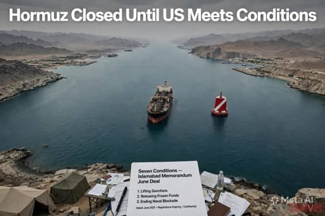 Iran tuyên bố eo biển Hormuz sẽ đóng cửa cho tới khi Mỹ đáp ứng bảy điều kiện, đàm phán chấm dứt chiến tranh rơi vào bế tắc