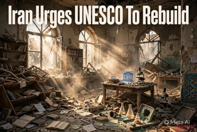 Iran kêu gọi UNESCO giúp tái thiết các trường đại học, trung tâm nghiên cứu hư hại trong chiến tranh, coi tri thức là di sản chung của nhân loại