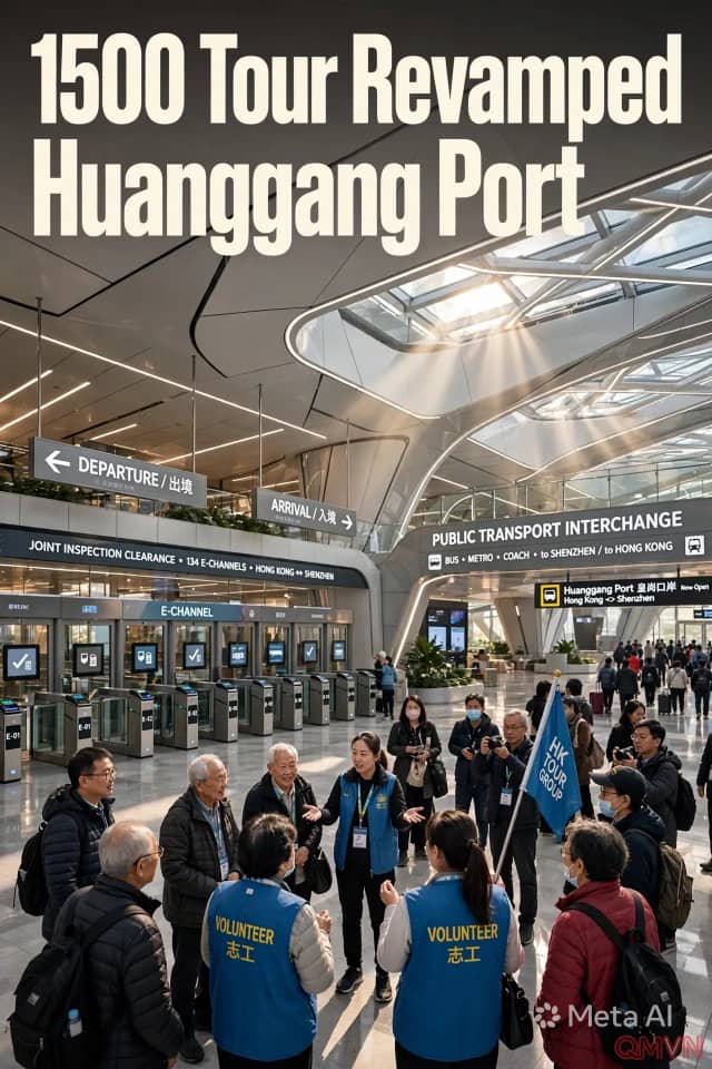 1.500 cư dân Hong Kong tham quan cửa khẩu Huanggang tân trang trước giờ mở cửa với mô hình thông quan một điểm dừng