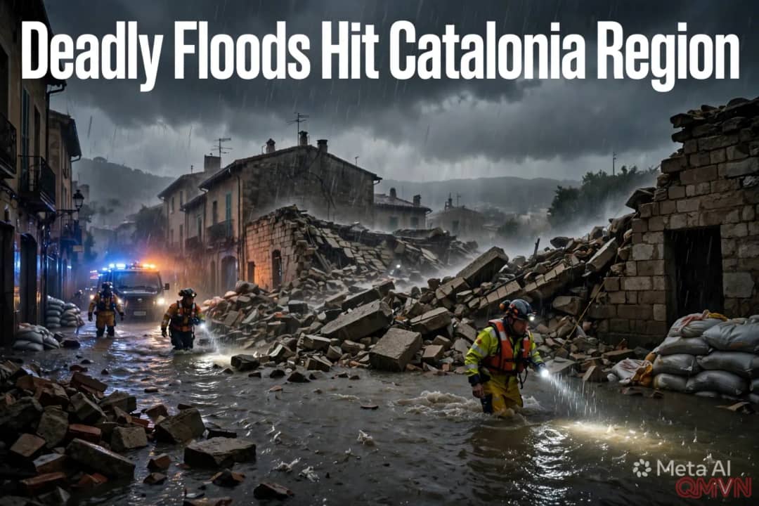 Mưa lớn và lũ lụt ở Catalonia khiến hai người chết, một người mất tích giữa cảnh báo đỏ