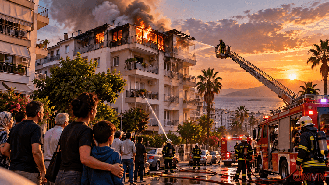Vụ cháy căn hộ ở Antalya: Sơ tán cư dân giữa khói lửa, cảnh sát xác minh nguyên nhân và thông tin về người thuê nhà
