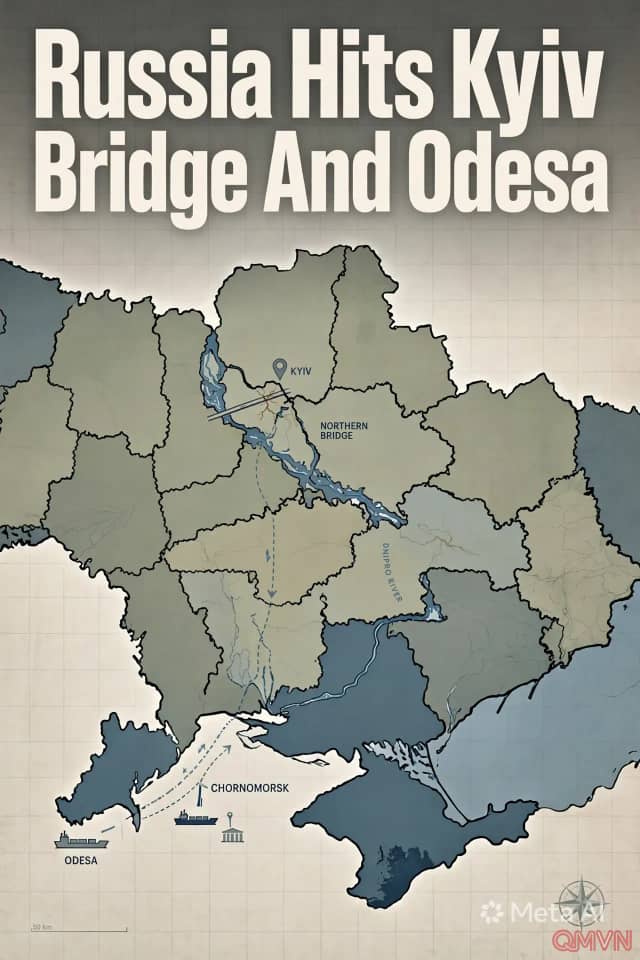 Nga tuyên bố tấn công cầu Bắc ở Kyiv và hai tàu chở hàng tới Odesa khi giao tranh leo thang