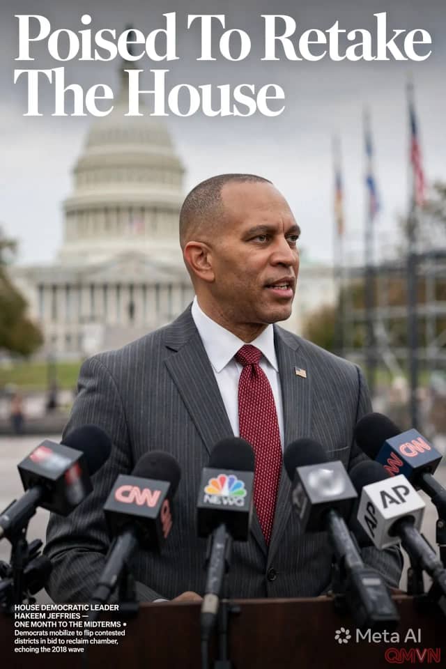 Lãnh đạo Dân chủ Hakeem Jeffries tự tin giành lại Hạ viện Mỹ, nhắm lật các khu vực bầu cử từng ủng hộ Trump như năm 2018