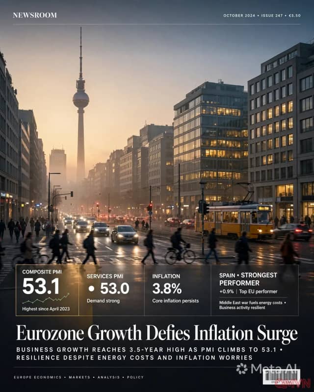 Kinh tế khu vực đồng euro tăng tốc mạnh nhất gần ba năm rưỡi bất chấp lạm phát leo thang, ECB đứng trước sức ép tăng lãi suất