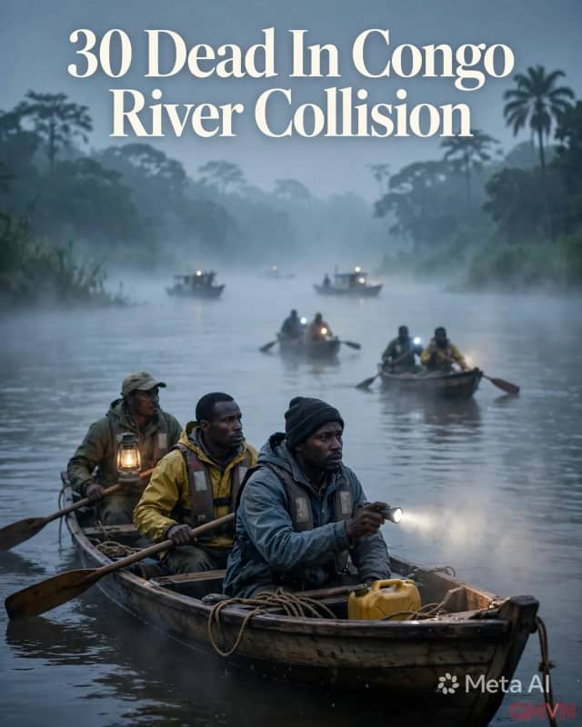Hai thuyền va chạm trên sông Congo, ít nhất 30 người chết và hàng chục người mất tích