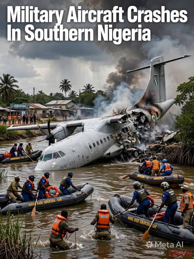 Máy bay quân sự chở 32 người rơi tại miền nam Nigeria: Chiến dịch cứu hộ khẩn cấp tại cửa sông bang Ondo