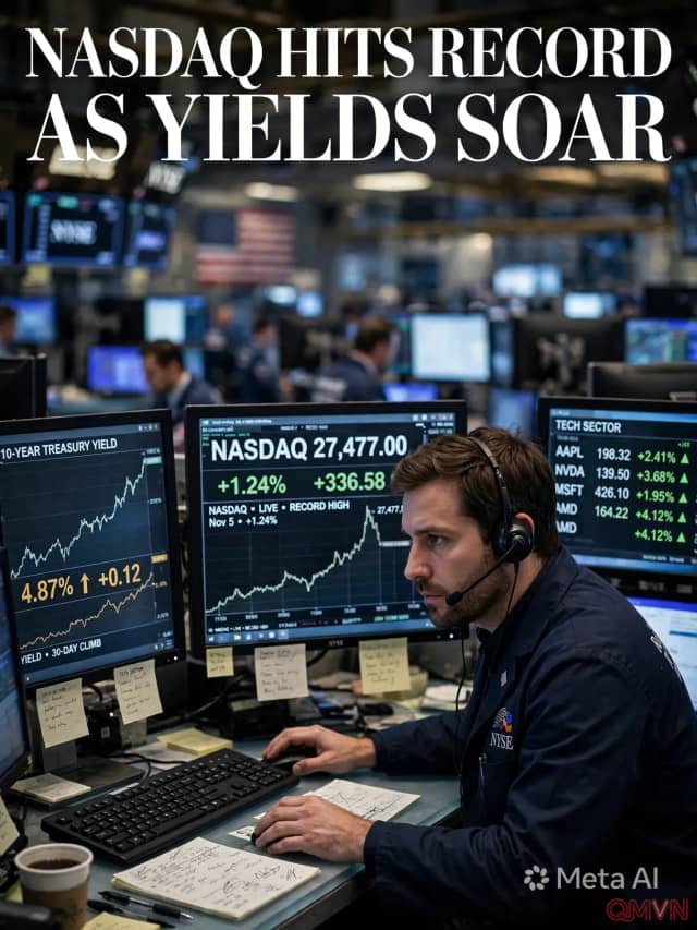 Nghịch lý trên Phố Wall: Nasdaq lập kỷ lục mới trong khi lợi suất trái phiếu Mỹ kỳ hạn 10 năm vọt lên mức cao nhất 24 năm