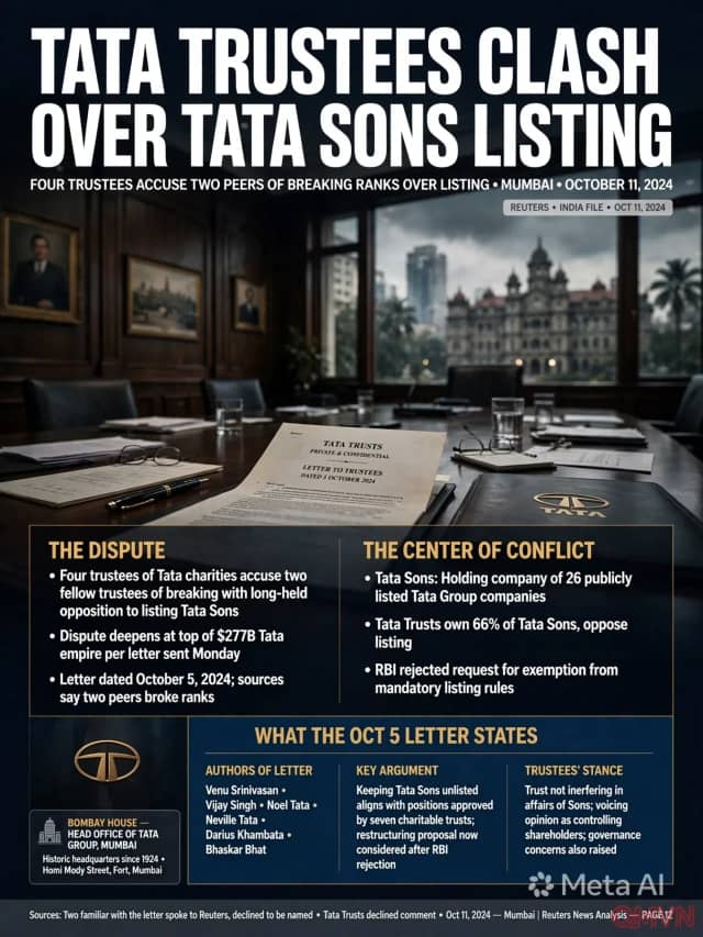 Nội bộ Tata Trusts chia rẽ quanh việc niêm yết Tata Sons, bốn ủy viên cáo buộc hai đồng nghiệp “phá vỡ đồng thuận”