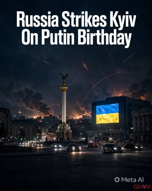 Kyiv rung chuyển trong đêm sinh nhật thứ 74 của ông Putin: Nga phóng hai đợt tên lửa và drone dồn dập vào thủ đô Ukraine
