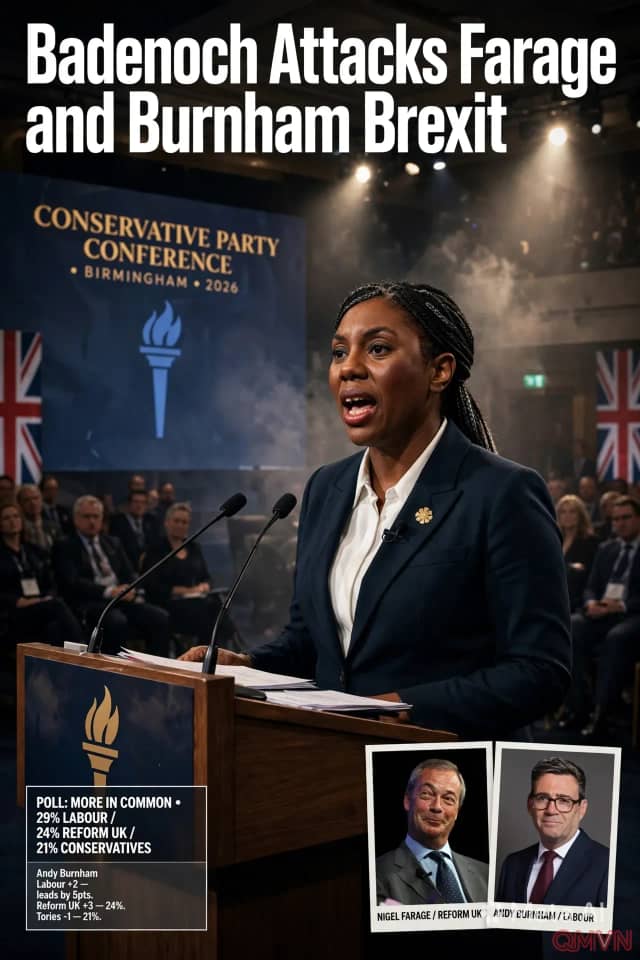 Lãnh đạo phe đối lập Anh Kemi Badenoch công kích dữ dội Nigel Farage và đề xuất Brexit của Thủ tướng Andy Burnham