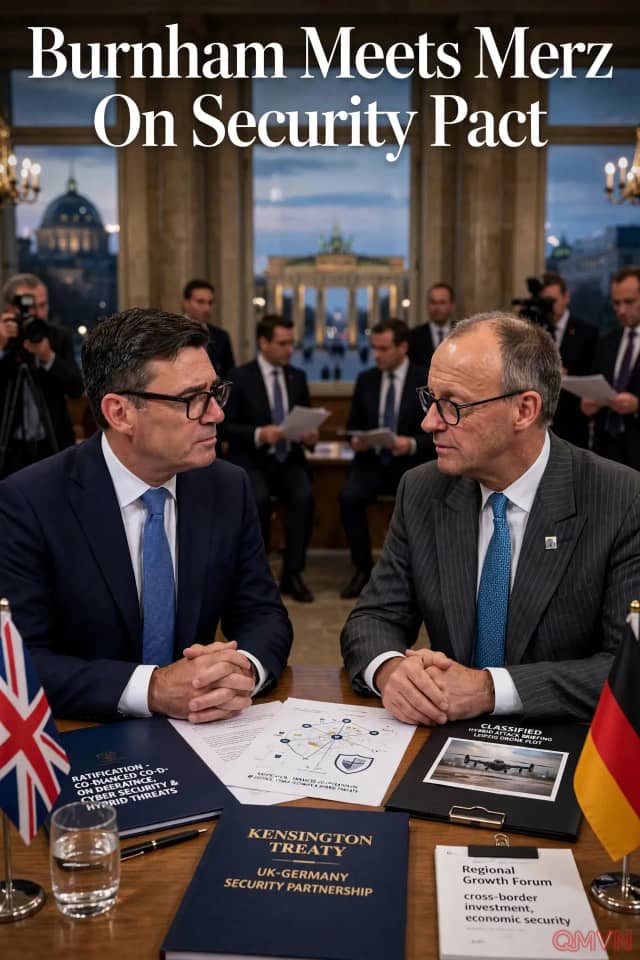 Thủ tướng Anh Andy Burnham hội đàm với Thủ tướng Đức Friedrich Merz tại Berlin, khởi động quan hệ đối tác chống phá hoại và tấn công mạng