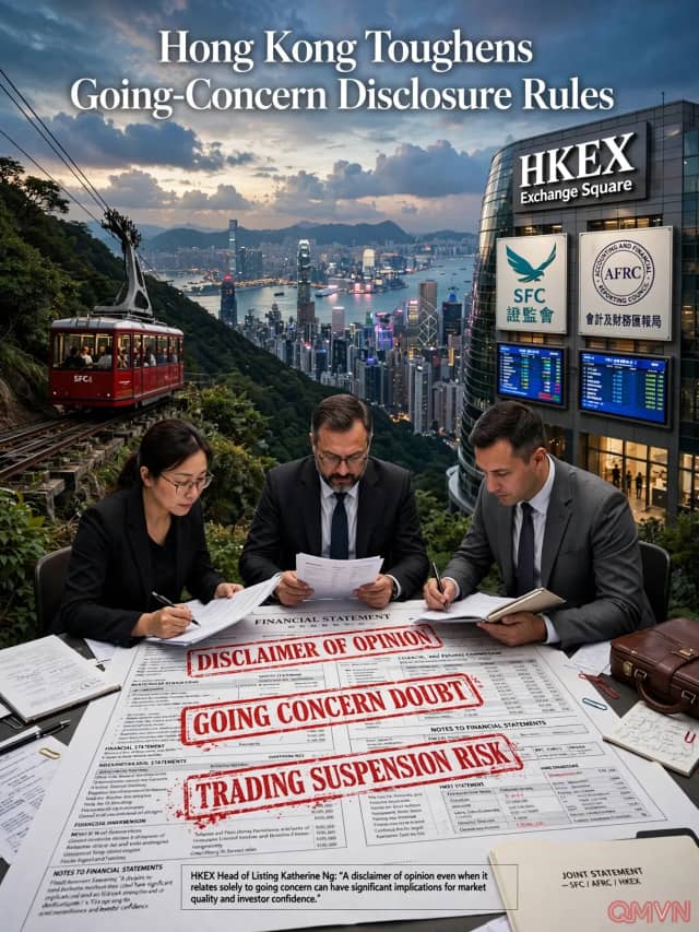 Hồng Kông siết chặt quy định về ý kiến kiểm toán từ chối liên quan đến hoạt động liên tục: Doanh nghiệp đối mặt nguy cơ đình chỉ giao dịch