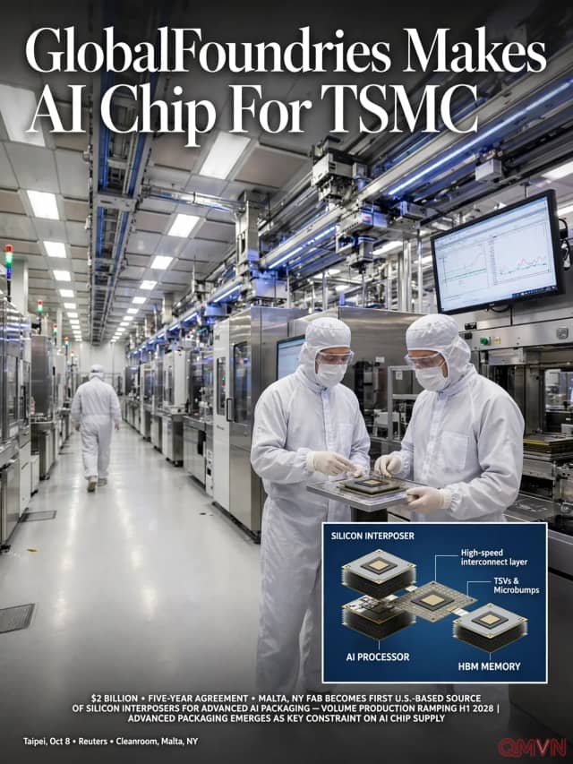 GlobalFoundries giành hợp đồng 2 tỷ USD sản xuất linh kiện then chốt cho chip AI của TSMC, mở ra nguồn cung đầu tiên tại Mỹ