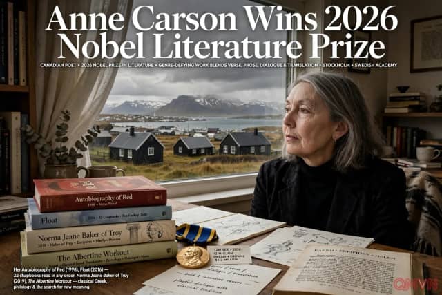 Nữ nhà thơ Canada Anne Carson giành Giải thưởng Nobel Văn học 2026 nhờ tác phẩm phá vỡ mọi ranh giới thể loại