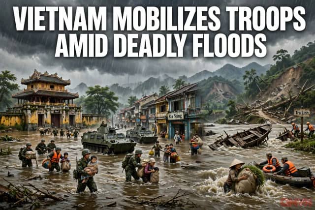 Việt Nam huy động quân đội ứng phó mưa lớn gây lũ quét và đe dọa sạt lở đất miền Trung