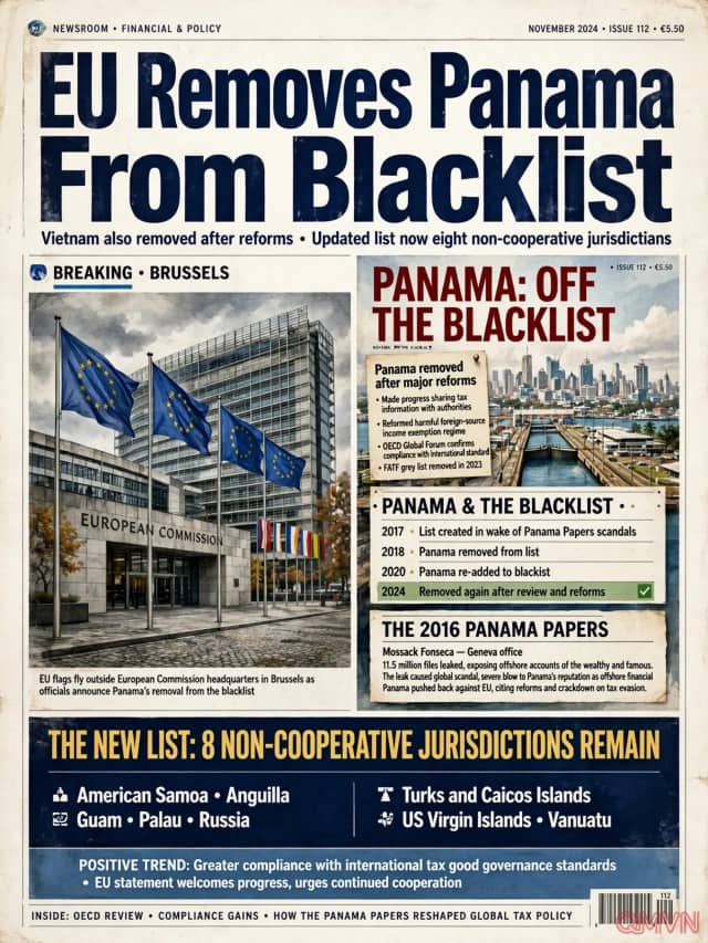 EU đưa Panama và Việt Nam ra khỏi danh sách đen thiên đường thuế sau những cải cách về minh bạch tài chính