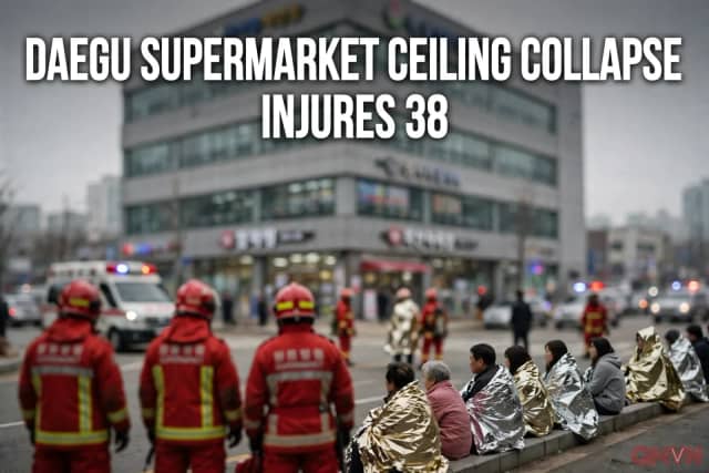 Sập trần siêu thị ở thành phố Daegu, Hàn Quốc, ít nhất 38 người bị thương nhẹ