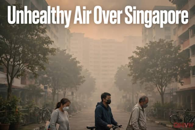 Khói mù xuyên biên giới bao phủ Singapore, chất lượng không khí trên toàn đảo quốc vẫn ở mức không lành mạnh