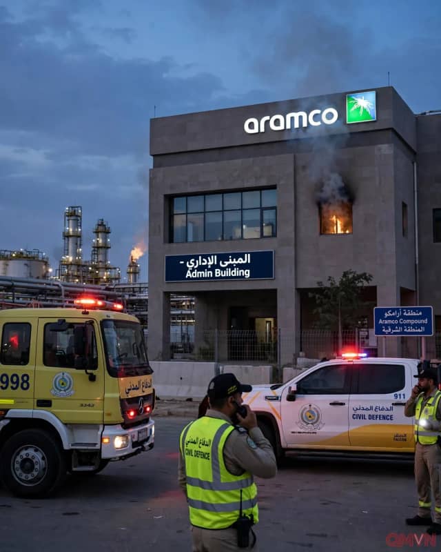 Cháy tại khu phức hợp Aramco, mảnh tên lửa rơi xuống Riyadh khi Saudi Arabia và lực lượng Houthi ở Yemen leo thang giao tranh