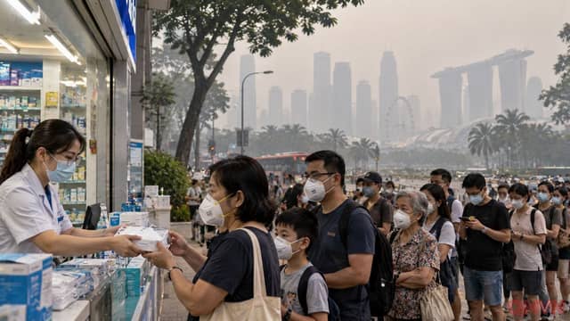 Khẩu trang N95 khan hàng giữa đợt khói mù kéo dài tại Singapore, nhà bán lẻ áp hạn mức và chính phủ mở điểm hỗ trợ